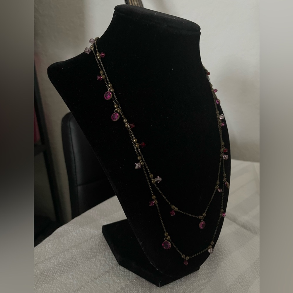 Liz Palacios Swarovski Necklace | Magenta Pink
